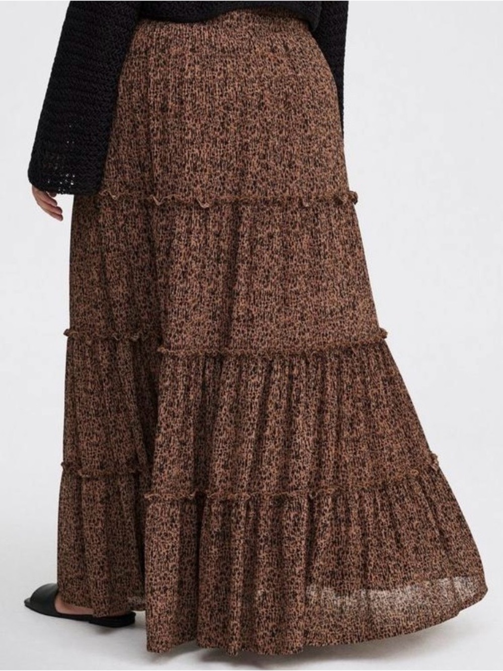 Torrid Bohemian Leopard Print Tiered Maxi Skirt Tassel Drawstring - 0X - NWT! - Picture 2 of 10